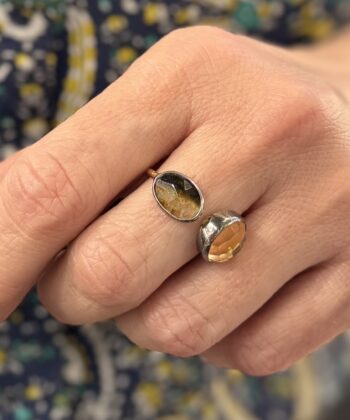 Δαχτυλίδι Ασήμι Επίχρυσο Τουρμαλίνη Citrine Stone 1