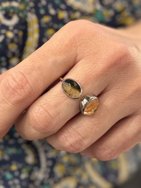 Δαχτυλίδι Ασήμι Επίχρυσο Τουρμαλίνη Citrine Stone 1