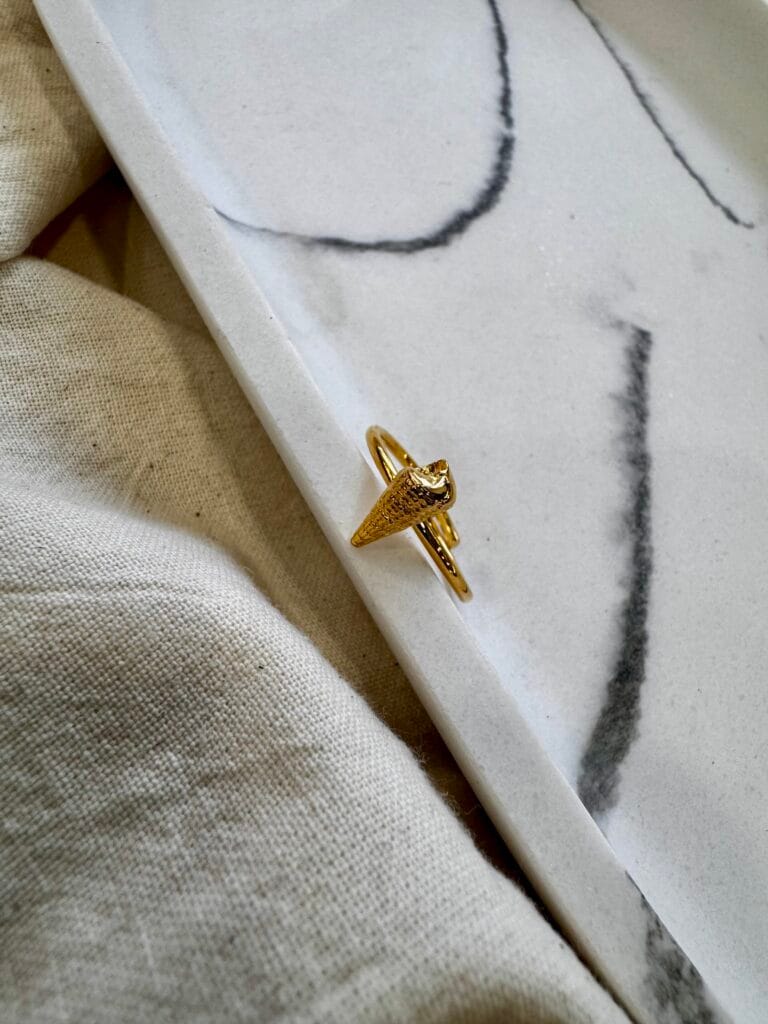Δαχτυλίδι Ασήμι Επιχρυσωμένο Κοχύλι 2a