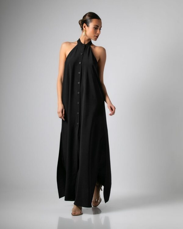 Maxi Shirt Dress Sleeveless Black