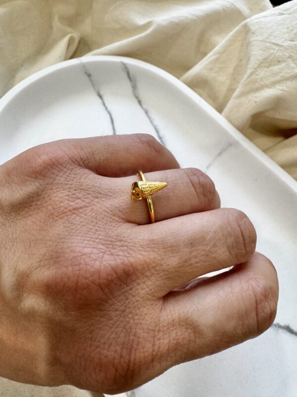 Gold Plated Sterling Silver Shell Ring 2b
