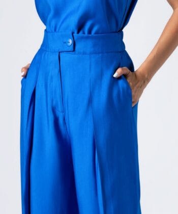 Σετ Mπλούζα Aμάνικη Παντελόνι Ψηλόμεσο Μπλε Ρουά 2