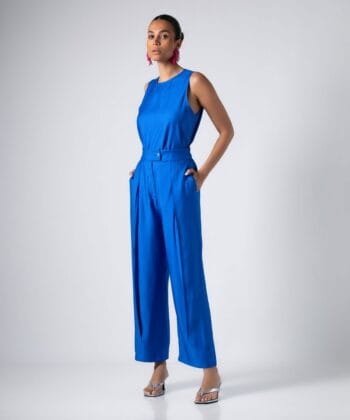 Σετ Mπλούζα Aμάνικη Παντελόνι Ψηλόμεσο Μπλε Ρουά 3