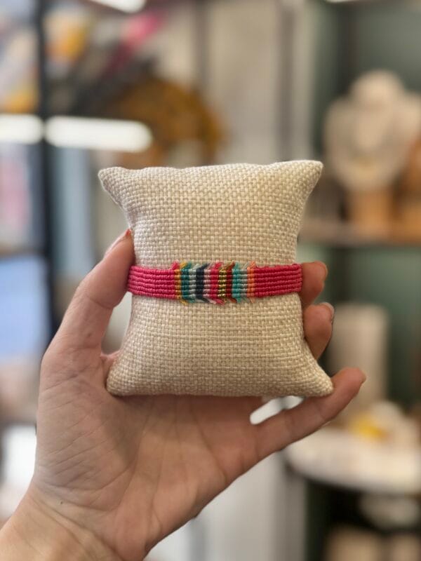 Handmade Boho Macrame Bracelet Fuchsia Pink