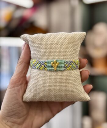 Χειροποίητο Βραχιόλι Boho Macrame Κάκτος Γαλάζιο Λιλά 2