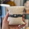 Handmade Boho Macrame Bracelet Grey Spiral Design