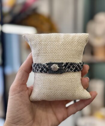 Χειροποίητο Βραχιόλι Boho Macrame Σπείρα Γκρι 1