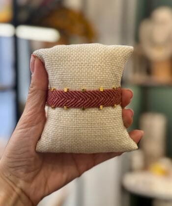Χειροποίητο Βραχιόλι Boho Macrame Τερακότα 1