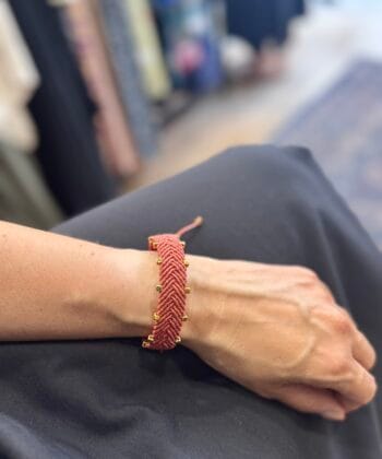 Χειροποίητο Βραχιόλι Boho Macrame Τερακότα 2