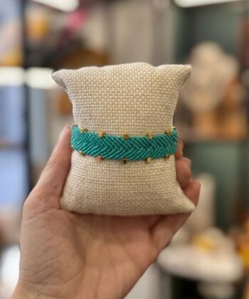 Χειροποίητο Βραχιόλι Boho Macrame Τυρκουάζ 1
