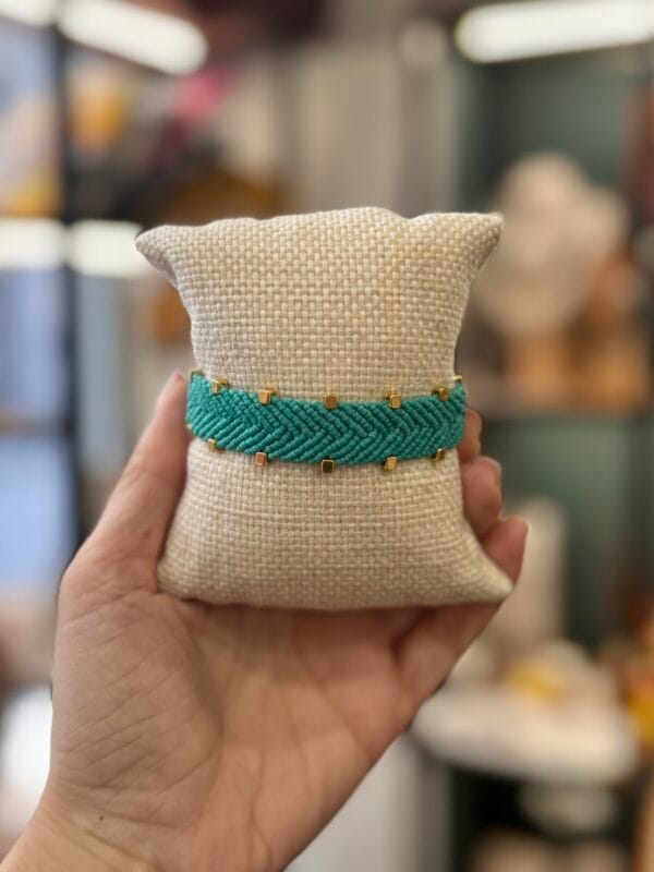 Handmade Boho Macrame Bracelet Turquoise Color