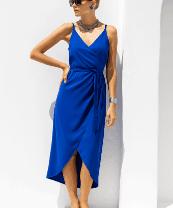 Φόρεμα Kρουαζέ Tιράντα Μπλε Ρουά 2