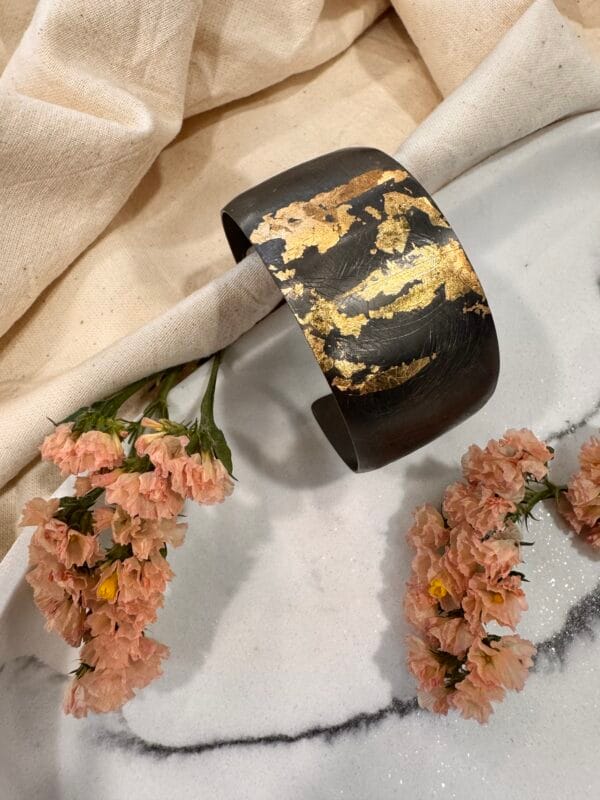Ancient Greek Style Bracelet Black Plated Cuff