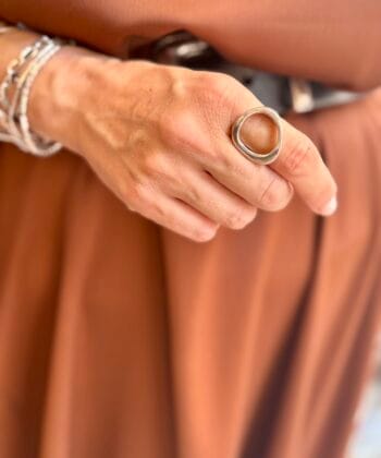 Μεγάλο Statement Δαχτυλίδι Ασήμι Κύκλος 2