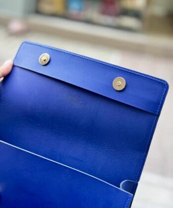 Δερμάτινη Τσάντα Ορθογώνια Μπλε Ρουά 1