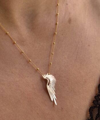 Gold Plated Silver Feather Necklace