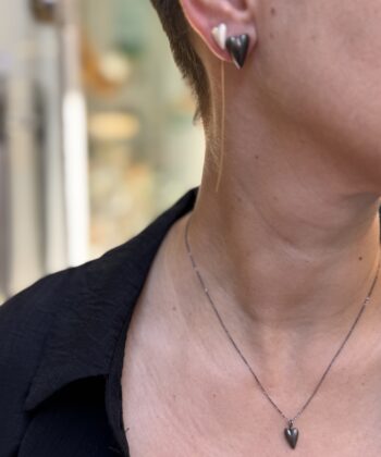 Κολιέ Ασήμι Μαύρη Οξείδωση Καρδιά 3