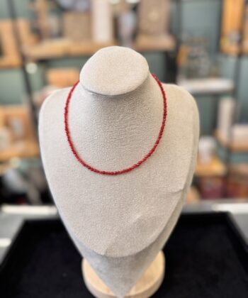 Κολιέ Ημιπολύτιμες Πέτρες Νεφρίτης Κόκκινο 2