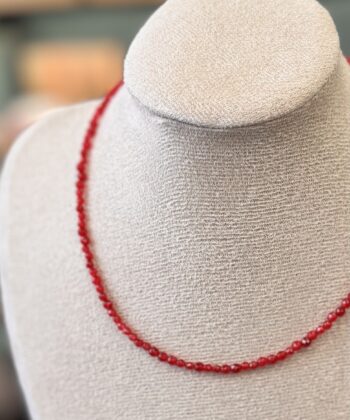 Κολιέ Ημιπολύτιμες Πέτρες Νεφρίτης Κόκκινο