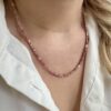 Necklace Semi precious Stone Jasper and Pearl