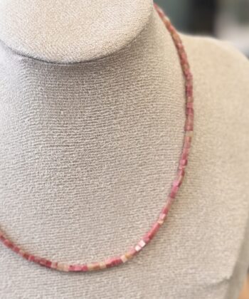 Necklace Semi precious Stone Jasper and Pearl