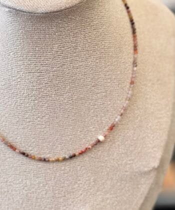 Brown Zircon Stones Pearl Necklace