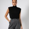 Sleeveless Turtleneck Top Black