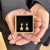 Gold Plated Silver Heart Hoop Earrings