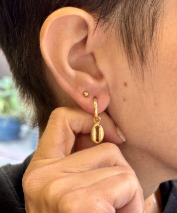 Σκουλαρίκια Κρικάκια Επιχρυσωμένο Κοχύλι 1