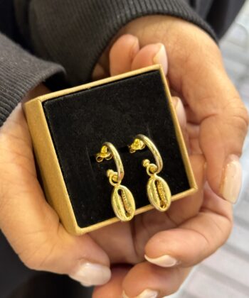 Σκουλαρίκια Κρικάκια Επιχρυσωμένο Κοχύλι 2