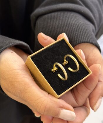 Σκουλαρίκια Κρικάκια Μεσαία Επίχρυσα Γυαλιστερά 1