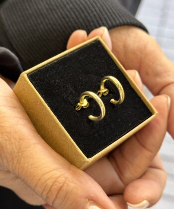 Σκουλαρίκια Κρικάκια Μικρά Επίχρυσα Γυαλιστερά 2