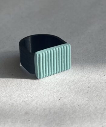 Δαχτυλίδι Ορθογώνιο Πολυμερικός Πηλός Πράσινο Μέντα 1