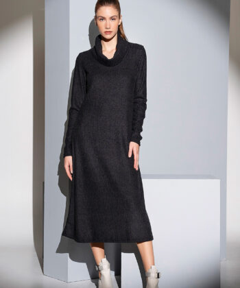 Φόρεμα Maxi Πλεκτό Zιβάγκο Μαύρο 1