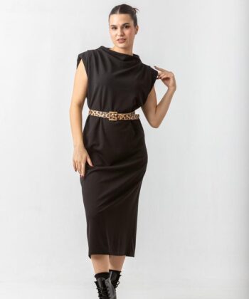 Φόρεμα Midi Βάτες Μαύρο 2