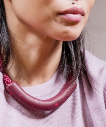 Κολιέ Περιδέραιο Πολυμερικός Πηλός Μπορντό 2