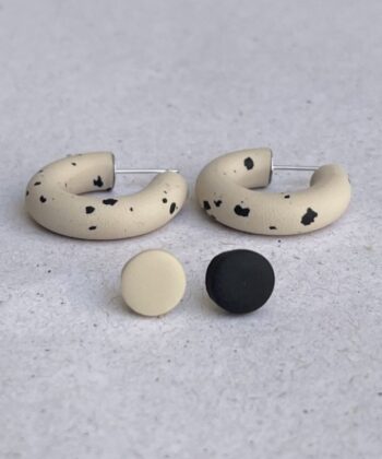 Polymer Clay Hoop and Stud Earrings Set