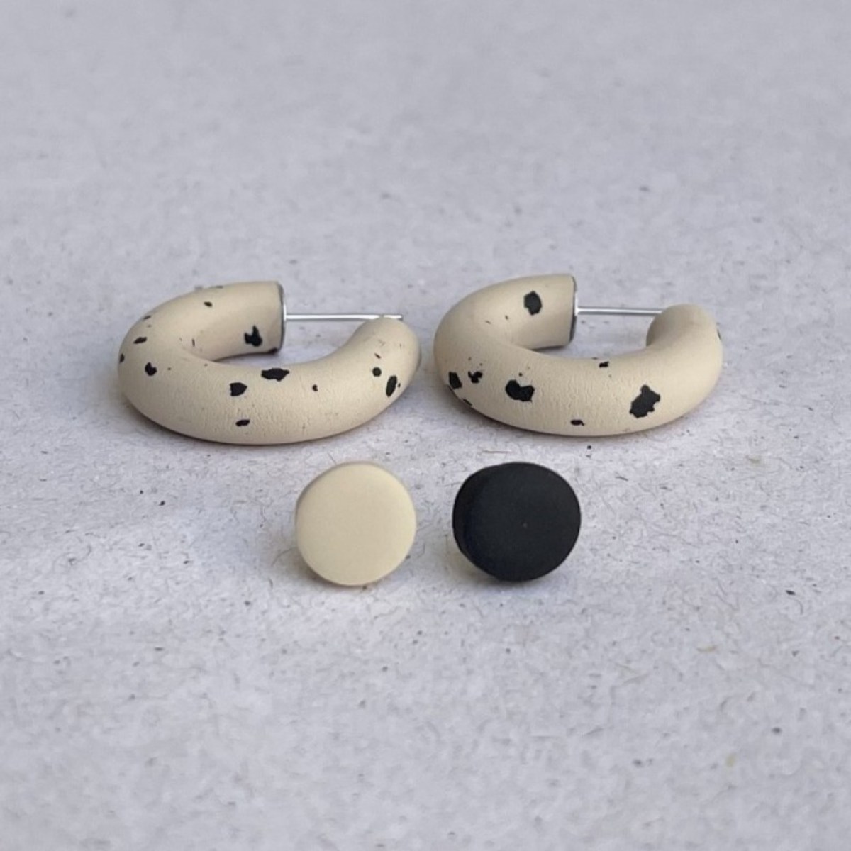 Polymer Clay Hoop and Stud Earrings Set