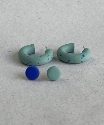 Σετ Σκουλαρίκια Πολυμερικός Πηλός Κρίκος και Καρφωτά Μέντα 1