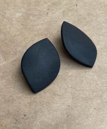 Σκουλαρίκια Πολυμερικός Πηλός Φύλλο Μαύρο 1