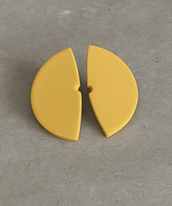 Σκουλαρίκια Πολυμερικός Πηλός Ημικυκλικά Ώχρα