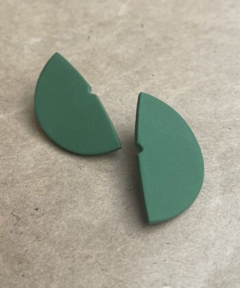 Σκουλαρίκια Πολυμερικός Πηλός Ημικυκλικά Πράσινο