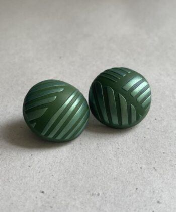 Σκουλαρίκια Πολυμερικός Πηλός Στρογγυλά Ανάγλυφα Πράσινο 1