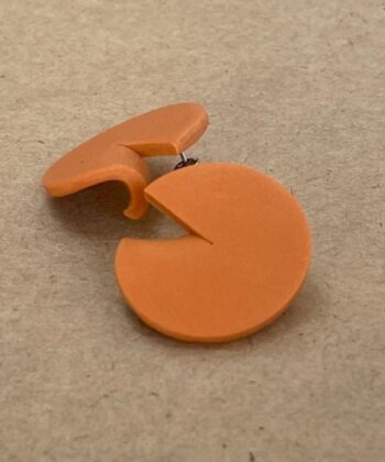 Σκουλαρίκια Πολυμερικός Πηλός Στρογγυλά Pac Man Πορτοκαλί 1