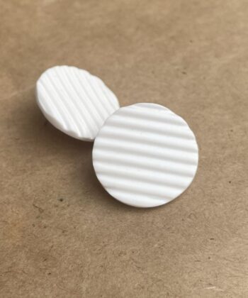 Σκουλαρίκια Πολυμερικός Πηλός Στρόγγυλο Ράφλες Λευκό 1