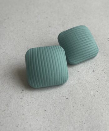 Σκουλαρίκια Πολυμερικός Πηλός Τετράγωνα Μέντα 1