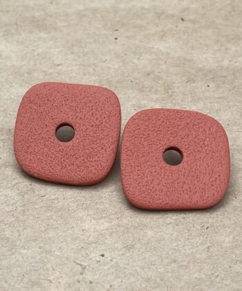 Σκουλαρίκια Πολυμερικός Πηλός Τετράγωνο Τερρακόττα 1