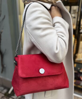 Suede Shoulder Bag Red