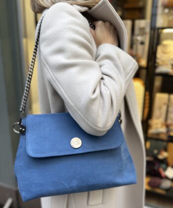 Suede Shoulder Bag Blue