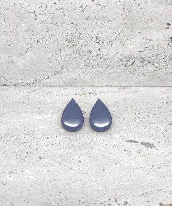 Ξύλινα Σκουλαρίκια Σταγόνα Γκρι Μπλε 1
